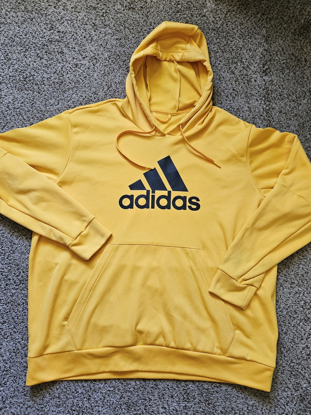 adidas Yellow Hoodie with Navy Logo